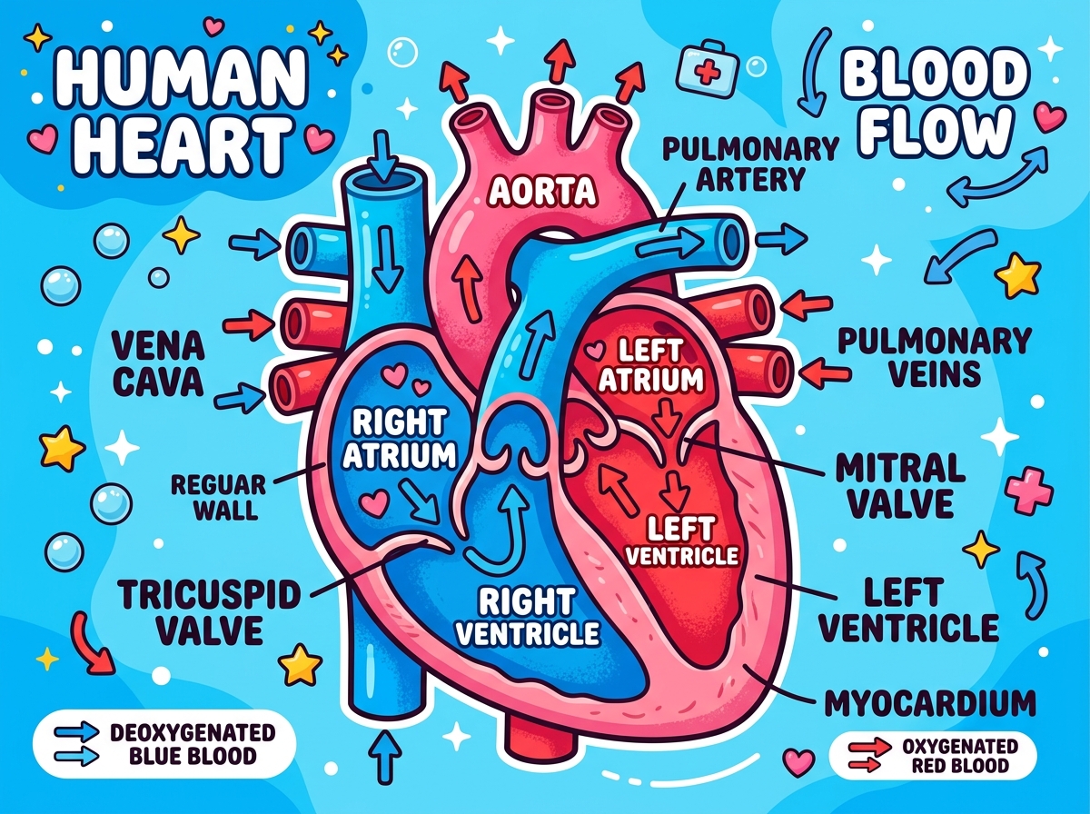 Educational Human Heart Diagram